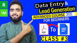 How to Convert PDF file to DOC for free  Data Entry Lead Generation Course 2021 Class 3 [upl. by Philine]