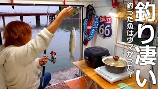 軽トラの家 釣った魚が食べたくて海へ！隠れ家の修理と海釣り｜軽トラDIYキャンピングカーゆきかぜ [upl. by Atilamrac727]