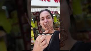 Have you heard of a CHOCOLATE SANDWICH 🍫 🥪 Foreigners try Indian street food 🇮🇳 🇺🇸 🇬🇧 [upl. by Yzzo153]