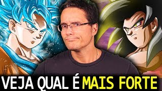 SSJ 4 VS SSJ BLUE VEJA QUAL É O MAIS FORTE [upl. by Auj637]