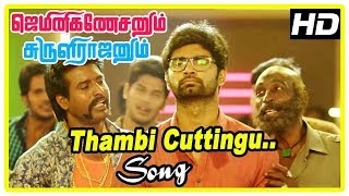 Gemini Ganeshanum Suruli Raajanum Scenes  Thambi Cuttingu Song  Atharvaa comes to meet Pranitha [upl. by Yemar550]