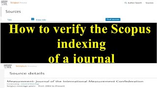 How to verify the Scopus Indexing of a journal [upl. by Selinda]