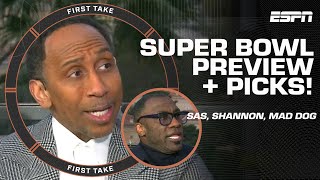 Stephen A Shannon Sharpe amp Mad Dogs Super Bowl LVIII Preview amp Picks 🎉  First Take [upl. by Ainyt485]