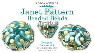 Janet Pattern Puca Beaded Beads  DIY Jewelry Making Tutorial by PotomacBeads [upl. by Ayvid779]