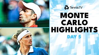 Djokovic vs Musetti Sinner Medvedev Zverev Tsitsipas amp More  MonteCarlo 2024 Highlights Day 5 [upl. by Anika833]