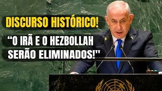 Netanyahu rebate todos na ONU e promete destruir Irã e Hezbollah [upl. by Ignatz518]