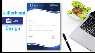 How to make Professional blue letterhead graphic template in Ms word [upl. by Pettit]