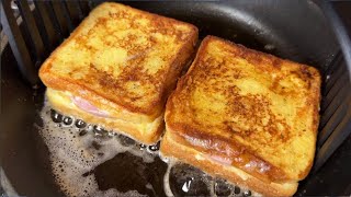 This is my favorite recipe Easy breakfast Egg amp Toast Delicious Ham Cheese French Toast Sandwich [upl. by Legnaesoj]