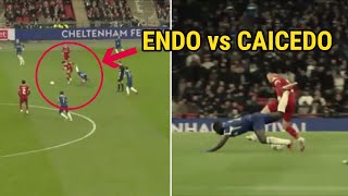 WATCH WHAT WATARU ENDO DID TO MOISES CAICEDO DURING CARABAO CUP CLASH 😮 liverpool vs chelsea 10 [upl. by Nilesoj]