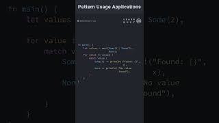 Pattern Usage Applications in Rust coding rust programming rustprogramming programminglanguage [upl. by Marou846]