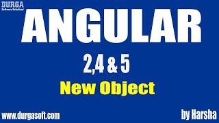 Angular 24 amp 5 tutorial  New Object  by Harsha sir [upl. by Aicileb]