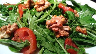 KARAMELİZE CEVİZLİ ROKA SALATASI  ROCKET SALAD WITH CARAMELIZED WALNUT [upl. by Harlen]