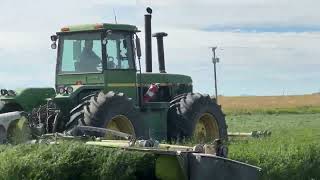 Cutting Hay with John Deere 8640 amp 8650 [upl. by Gahan83]