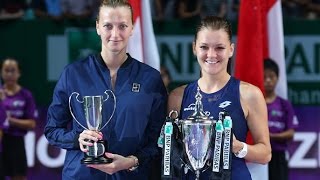 Agnieszka Radwanska and Petra Kvitova Final  2015 WTA Finals Highlights [upl. by Pepita]