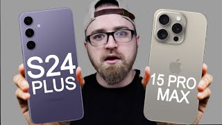 Samsung Galaxy S24 Plus Vs iPhone 15 Pro Max Comparison [upl. by Erik]