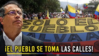 Las calles se encienden Movilizaciones en contra y a favor de Petro [upl. by Assilev]