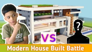 MODERN HOUSE BUILD BATTLE WITH MY elder brother  MINECRAFT [upl. by Ezar908]