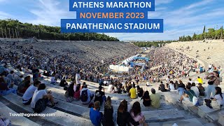 Athens Authentic Marathon and the Finish at Panathenaic Stadium [upl. by Link]