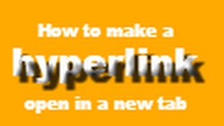 How to make a hyperlink open in a new tab [upl. by Ticknor]