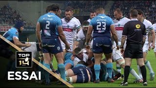 TOP 14  Essai Baptiste PESENTI SP  Montpellier  Pau  J25  Saison 20172018 [upl. by Johnathan]