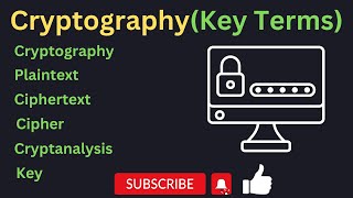 crptographykey terms  plaintextciphertext crptanalysis secret key [upl. by Orest]