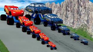 TRANSPORTING PIXAR CARS amp FRUITS WITH COLORED amp JOHN DEERE VS CLAAS VS TRACTORS  BeamNGdrive 983 [upl. by Icram]