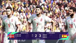 Dinamarca x Espanha jogo com jogadas exprendidas✔🔰🎮🥅🕹⭕🚫➕⚽️ [upl. by Senecal]