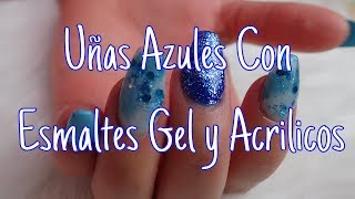 Uñas Acrilicas y Esmalte Gel Uñas Acrilcas Azul Turquesa ItzaNailsNBeauty [upl. by Eenerb]