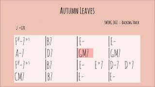 Backing TrackAutumn Leaves  E minor For Guitarswing jazz [upl. by Okeim]