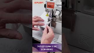 High Speed Overlock Machine with Stepping Motor Drive TapeThread Cutter and Anticurly Edge Binder [upl. by Ahsinek]