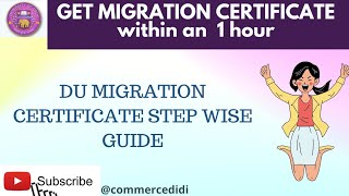 DU ONLINE MIGRATION CERTIFICATE DU MIGRATION CERTIFICATE STEP WISE GUIDE migration online du [upl. by Notgnirrac]