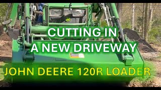 CUTTING IN A DRIVEWAY JOHN DEERE 1025R TRACTOR [upl. by Ggerk]