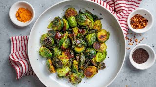 Crispy Masala Brussel Sprouts  Easy Indian Veggie Appetizer  Tasty Roasted Brussel Sprouts Recipe [upl. by Reprah]