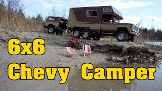 6x6 Chevy Camper  Axial SCX10  First time out [upl. by Kerrill835]