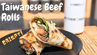 FLAKY Taiwanese Scallion Pancake Beef Rolls  The Tipsy Cookery [upl. by Natsyrt]