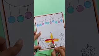 Diwali Drawing EasyDiwali Drawing  Happy Diwali Drawing  Diwali Festival Drawingviraldrawing [upl. by Broeker805]