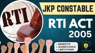 RTI  Right to Information Act 2005 II RTI Amendment Act 2019 II JKP CONSTABLE EXAM II GK JampKUT [upl. by Madox840]