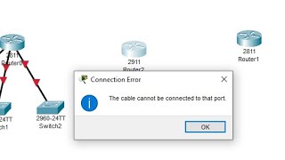 How to resolve quotCable cant be connected to that portquot error in Cisco Packet tracer [upl. by Wisnicki]