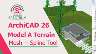 ArchiCAD 26  Terrain Modelling Using Mesh Tool and Spline Tool In ArchiCAD 26 [upl. by Torry425]