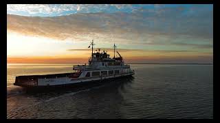 Pamlico River Ferry at sunrise 12 23 23 [upl. by Nnaeerb]