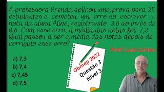 OBMEP 2022  NÍVEL 3  QUESTÃO 3 [upl. by Ogilvie]