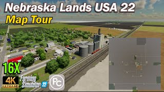 Nebraska Lands USA 22  Map Tour  Farming Simulator 22 [upl. by Neeham669]