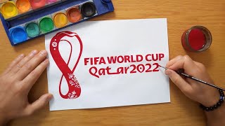 How to draw a FIFA WORLD CUP Qatar 2022 logo [upl. by Ahsena]