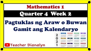 MATH 1 QUARTER 4 WEEK 2  PAGTUKLAS NG ARAW O BUWAN GAMIT ANG KALENDARYO  TEACHER DIANALYN [upl. by Eked]