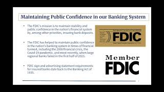 Banker Webinar FDIC Official Signage and Advertising Requirements [upl. by Edrick539]