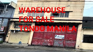 WAREHOUSE FOR SALE  TONDO MANILA  LOT AREA 145 SQM  FLOOR AREA 230 SQM [upl. by Airamas114]