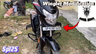 🔴Winglet Modification  R15v4 Winglet  In Sp125 Cc bike motercycle modification bike winglet [upl. by Annanhoj512]