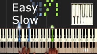 Pirates Of The Caribbean  Hes a Pirate SLOW  Piano Tutorial Easy  How to Play synthesia [upl. by Putscher414]