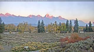 Teton Time Lapse of sunrise viewed from Dornans on October 4 2024 [upl. by Anorahs]