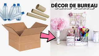 IDÉES DE DÉCORATION DE BUREAU À PARTIR DE DÉCHETS  ORGANISATEUR DE BUREAU À PARTIR DE CARTON ETC [upl. by Lothair]